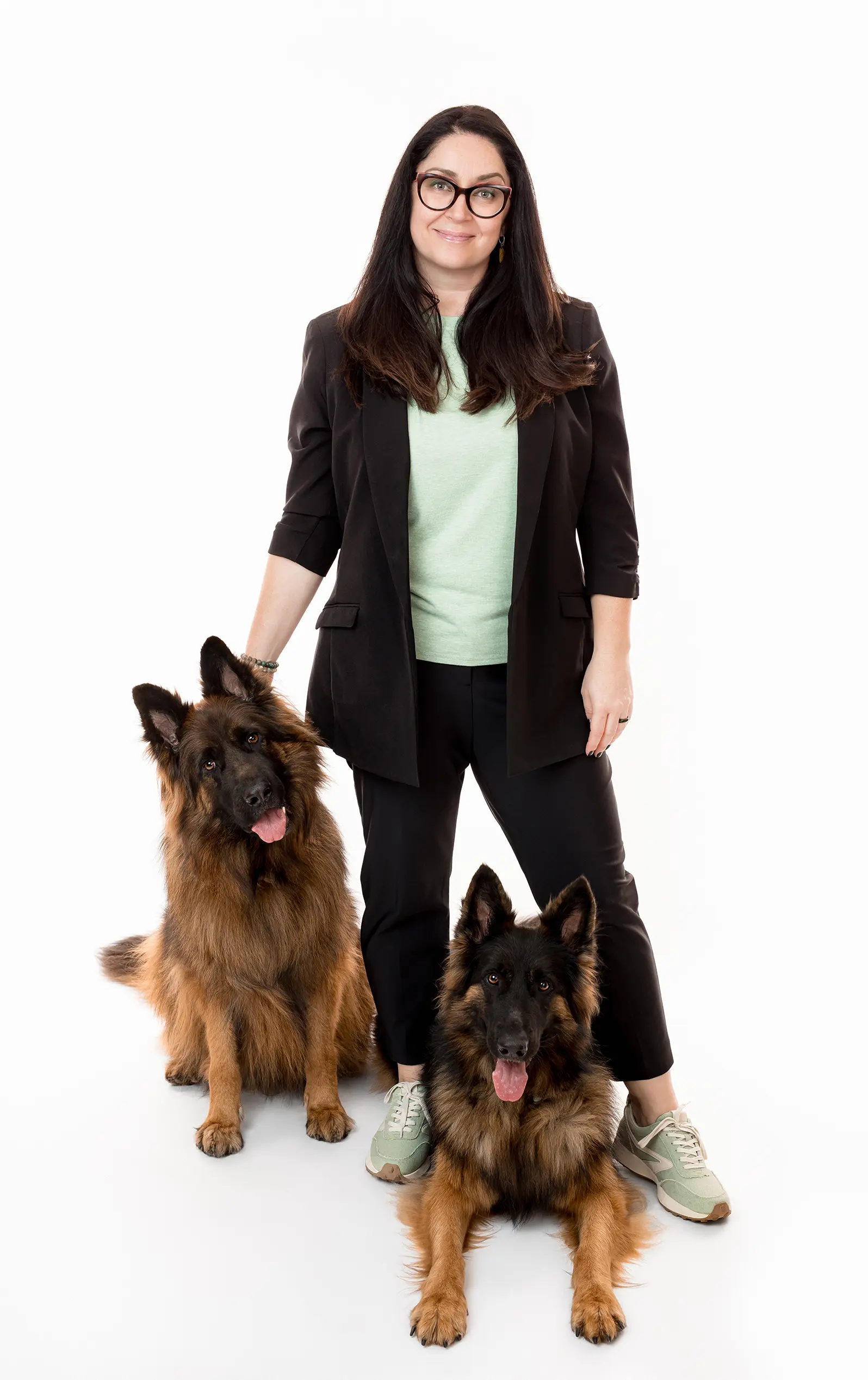 Ewa Opasinski and 2 most beautiful German Shepherds in the world